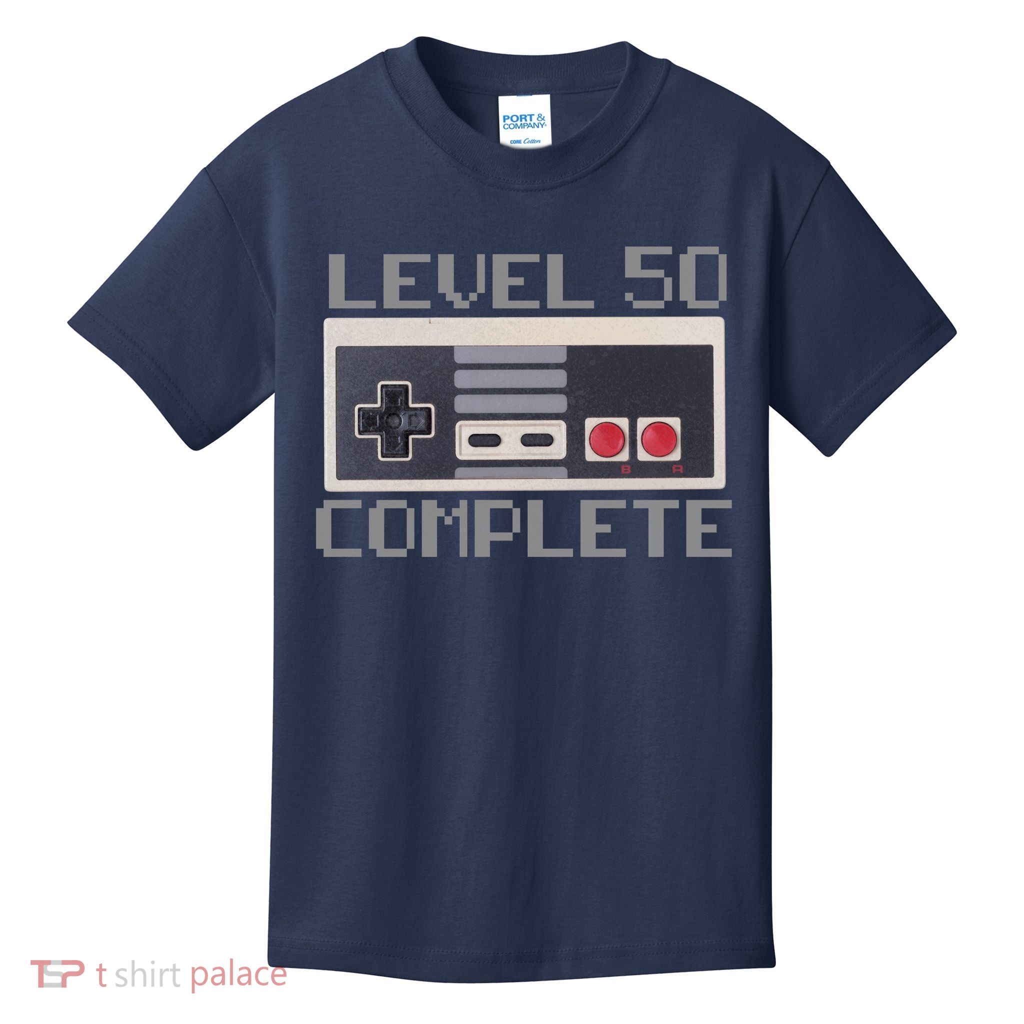 Level 50 Complete Retro Gamer 50th Birthday Kids T-Shirt