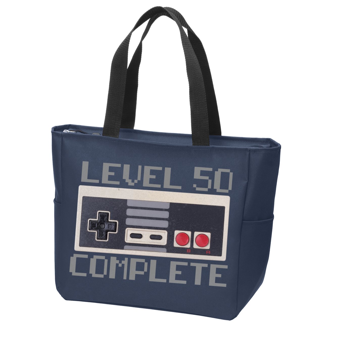 Level 50 Complete Retro Gamer 50th Birthday Zip Tote Bag