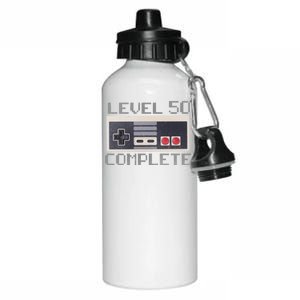 Level 50 Complete Retro Gamer 50th Birthday Aluminum Water Bottle