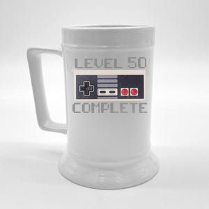 Level 50 Complete Retro Gamer 50th Birthday Beer Stein