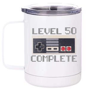 Level 50 Complete Retro Gamer 50th Birthday 12 oz Stainless Steel Tumbler Cup