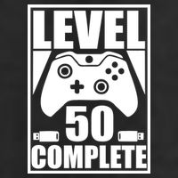 Level 50 Complete Video Gamer 50th Birthday 7 Panel Mesh Trucker Snapback Hat