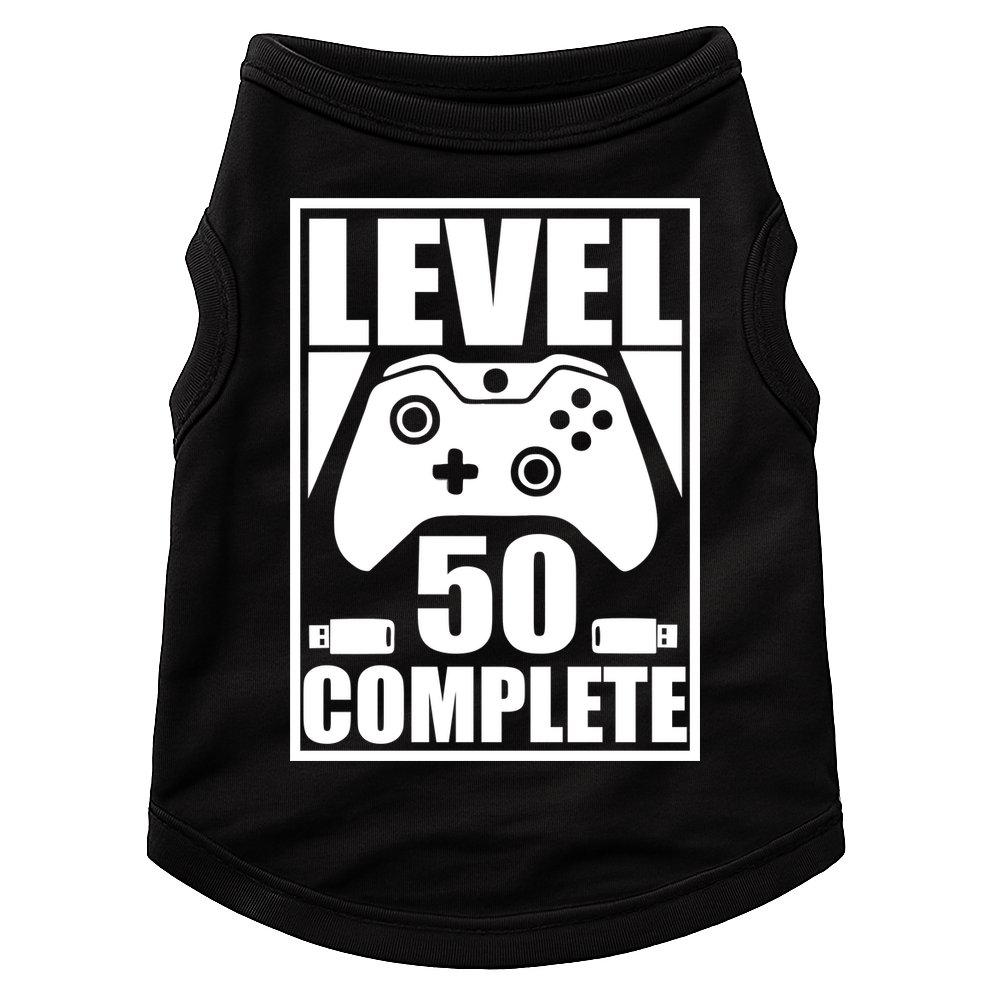 Level 50 Complete Video Gamer 50th Birthday Doggie Tank
