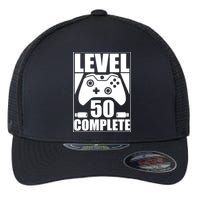 Level 50 Complete Video Gamer 50th Birthday Flexfit Unipanel Trucker Cap