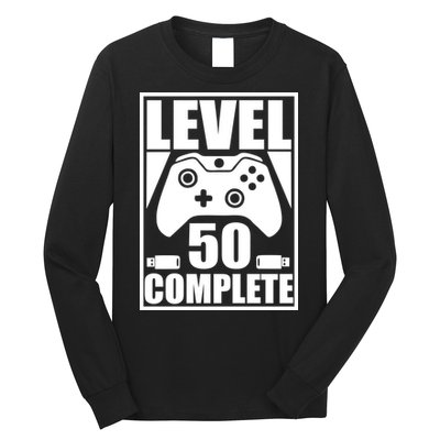 Level 50 Complete Video Gamer 50th Birthday Long Sleeve Shirt
