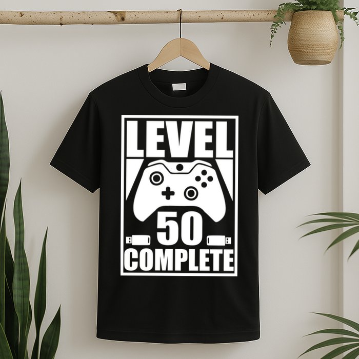 Level 50 Complete Video Gamer 50th Birthday T-Shirt