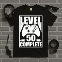 Level 50 Complete Video Gamer 50th Birthday T-Shirt