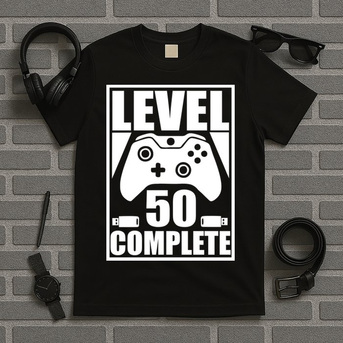Level 50 Complete Video Gamer 50th Birthday T-Shirt