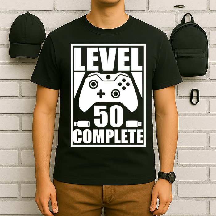 Level 50 Complete Video Gamer 50th Birthday T-Shirt