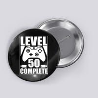 Level 50 Complete Video Gamer 50th Birthday Button