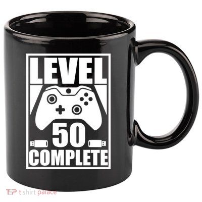 Level 50 Complete Video Gamer 50th Birthday 11oz C Handle Ceramic Mug