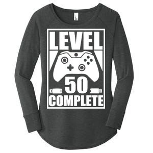 Level 50 Complete Video Gamer 50th Birthday Women's Perfect Tri Tunic Long Sleeve Shirt