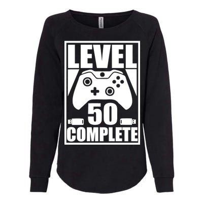 Level 50 Complete Video Gamer 50th Birthday Womens California Wash Sweatshirt