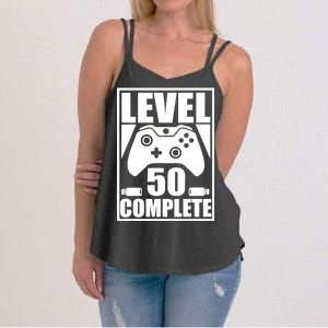 Level 50 Complete Video Gamer 50th Birthday Women's Strappy Tank