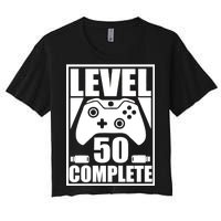 Level 50 Complete Video Gamer 50th Birthday Women's Crop Top Tee