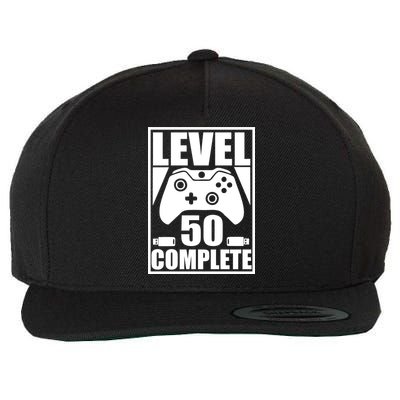 Level 50 Complete Video Gamer 50th Birthday Wool Snapback Cap