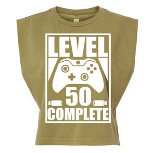 Level 50 Complete Video Gamer 50th Birthday Garment-Dyed Women's Muscle Tee