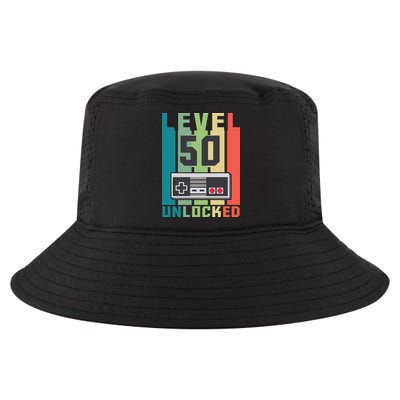 Level 50 Unlocked Funny Retro Gamer Birthday Cool Comfort Performance Bucket Hat