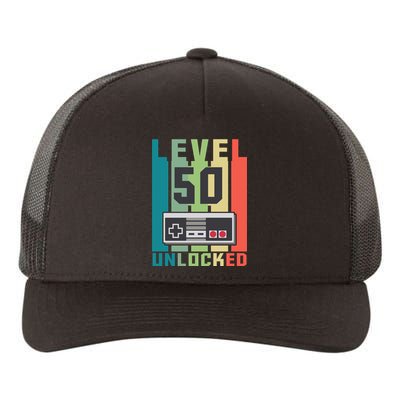 Level 50 Unlocked Funny Retro Gamer Birthday Yupoong Adult 5-Panel Trucker Hat