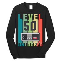 Level 50 Unlocked Funny Retro Gamer Birthday Long Sleeve Shirt