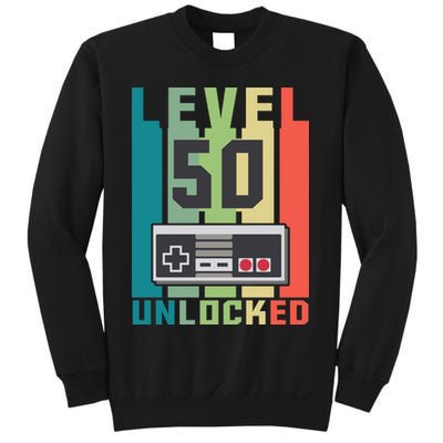 Level 50 Unlocked Funny Retro Gamer Birthday Sweatshirt