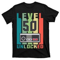 Level 50 Unlocked Funny Retro Gamer Birthday T-Shirt