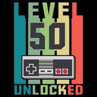 Level 50 Unlocked Funny Retro Gamer Birthday T-Shirt