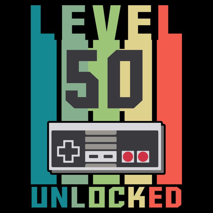 Level 50 Unlocked Funny Retro Gamer Birthday T-Shirt