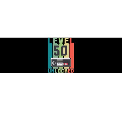 Level 50 Unlocked Funny Retro Gamer Birthday Bumper Sticker