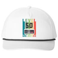 Level 50 Unlocked Funny Retro Gamer Birthday Snapback Five-Panel Rope Hat