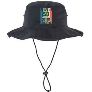 Level 50 Unlocked Funny Retro Gamer Birthday Legacy Cool Fit Booney Bucket Hat