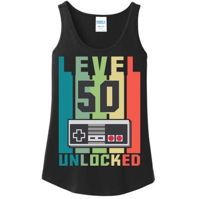 Level 50 Unlocked Funny Retro Gamer Birthday Ladies Essential Tank