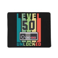 Level 50 Unlocked Funny Retro Gamer Birthday Mousepad