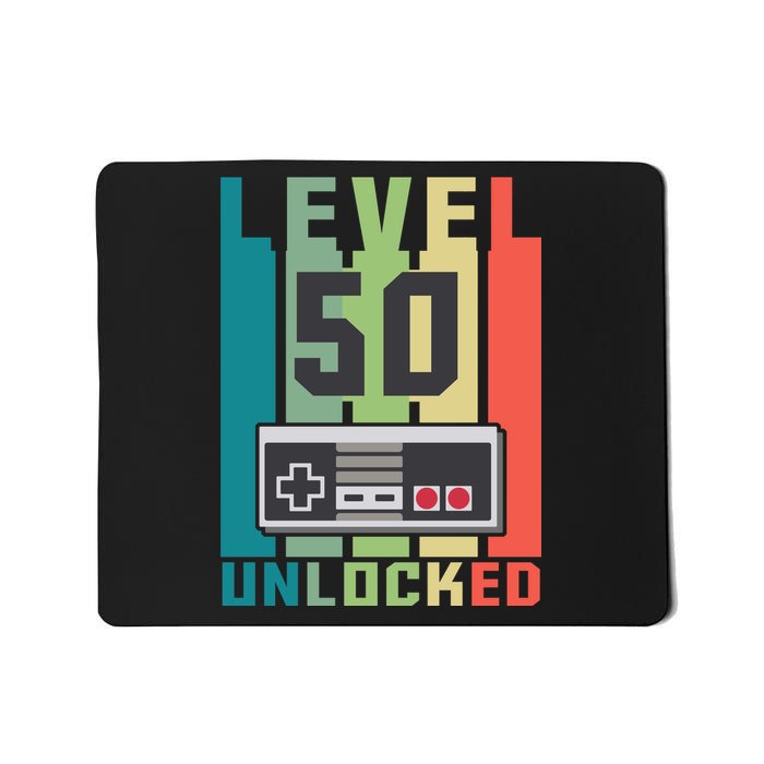 Level 50 Unlocked Funny Retro Gamer Birthday Mousepad