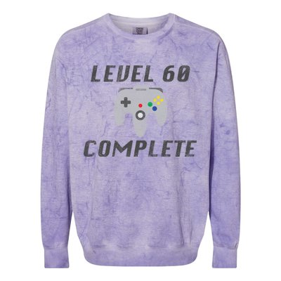 Level 60 Complete 60th Birthday Colorblast Crewneck Sweatshirt