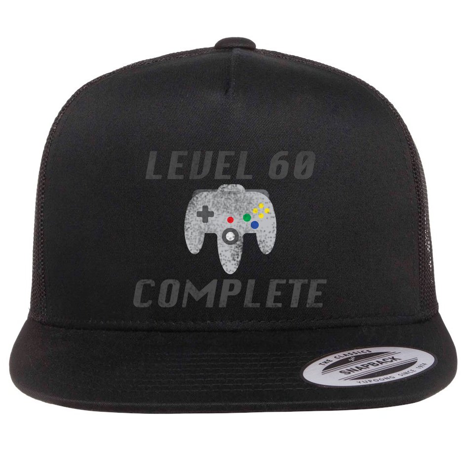 Level 60 Complete 60th Birthday Flat Bill Trucker Hat