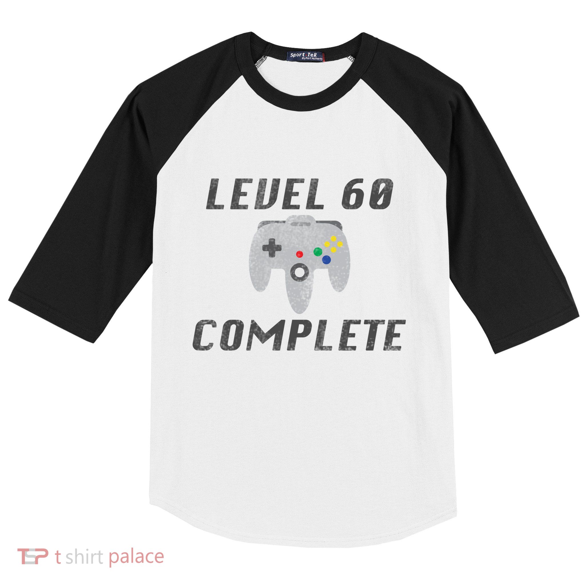 Level 60 Complete 60th Birthday Baseball Sleeve Shirt