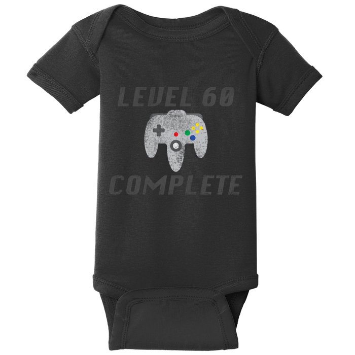 Level 60 Complete 60th Birthday Baby Bodysuit