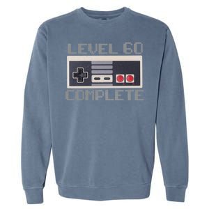 Level 60 Complete Retro Gamer 60th Birthday Garment-Dyed Sweatshirt