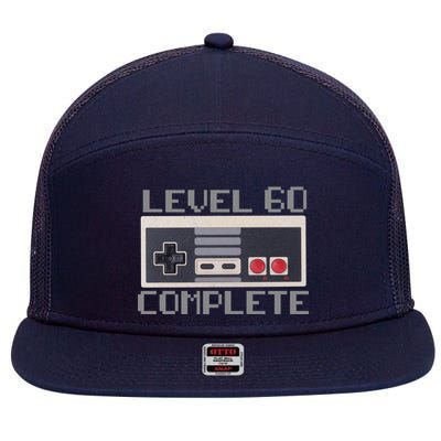 Level 60 Complete Retro Gamer 60th Birthday 7 Panel Mesh Trucker Snapback Hat