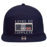 Level 60 Complete Retro Gamer 60th Birthday 7 Panel Mesh Trucker Snapback Hat