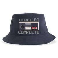 Level 60 Complete Retro Gamer 60th Birthday Sustainable Bucket Hat