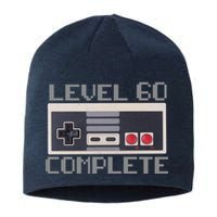 Level 60 Complete Retro Gamer 60th Birthday Sustainable Beanie