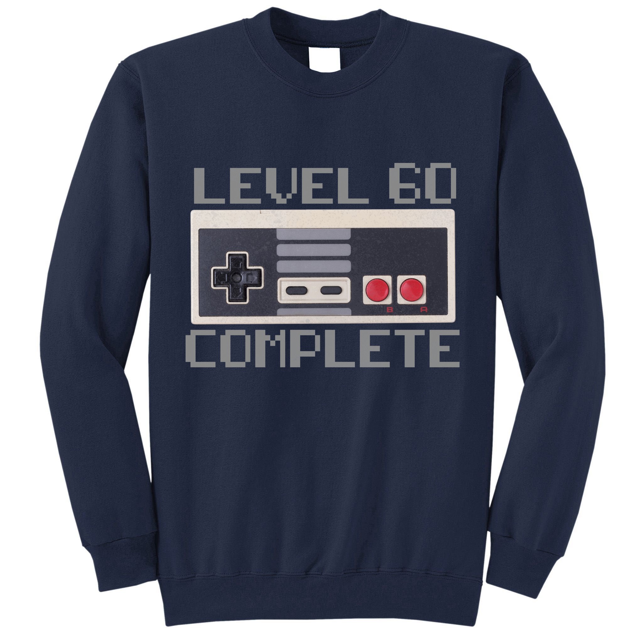 Level 60 Complete Retro Gamer 60th Birthday Tall Sweatshirt