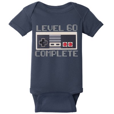 Level 60 Complete Retro Gamer 60th Birthday Baby Bodysuit