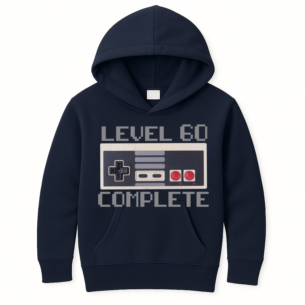 Level 60 Complete Retro Gamer 60th Birthday Kids Hoodie