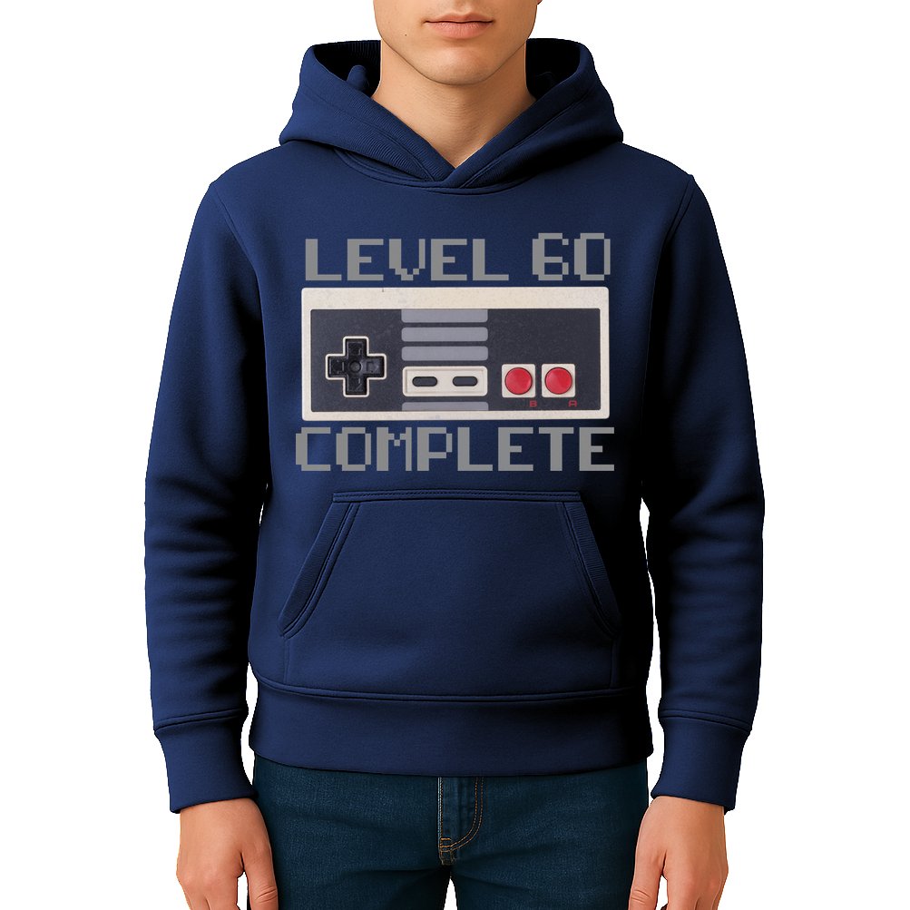 Level 60 Complete Retro Gamer 60th Birthday Kids Hoodie