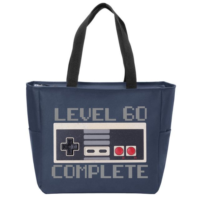 Level 60 Complete Retro Gamer 60th Birthday Zip Tote Bag