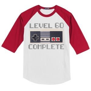 Level 60 Complete Retro Gamer 60th Birthday Kids Colorblock Raglan Jersey