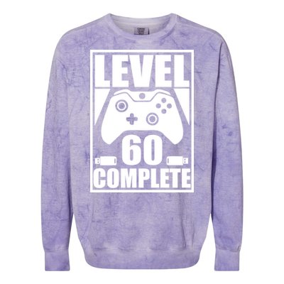 Level 60 Complete Video Gamer 60th Birthday Colorblast Crewneck Sweatshirt